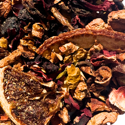 close up of summer punch iced tea
