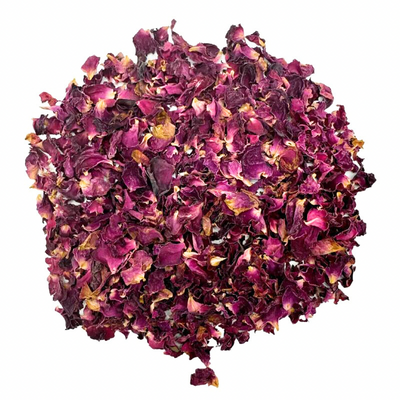 Red rose petal tea