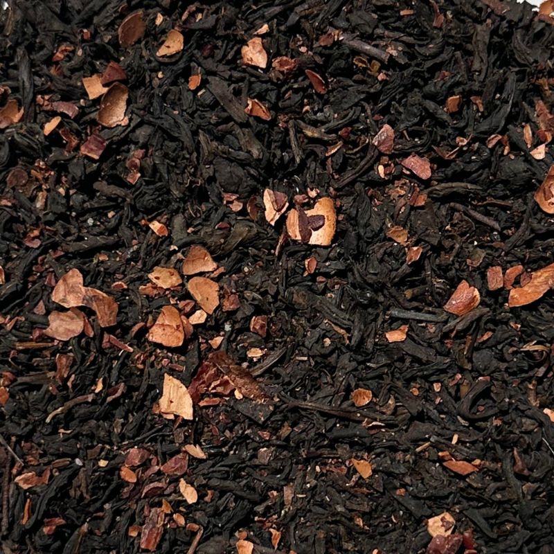 double chocolate loose leaf black tea close up