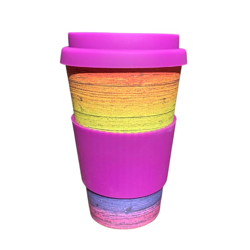 Purple bamboo reusable cup