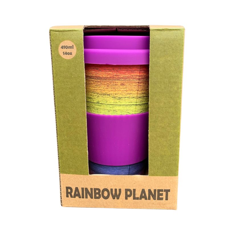 bamboo cup in purple packaging