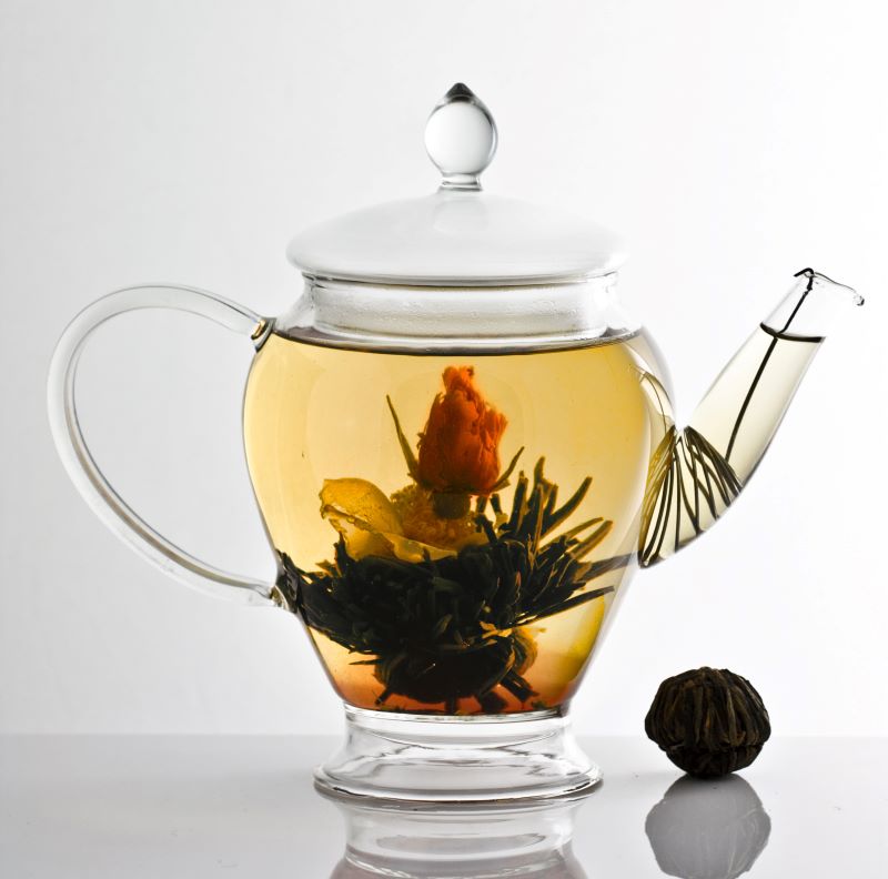 flowering tea - lemon and rose and black tea