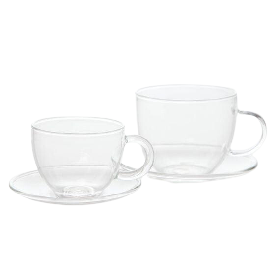 Glass tea cup and saucer.  Mini size 150ml